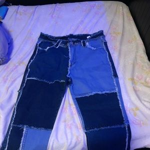 patchwork jeans from mens small